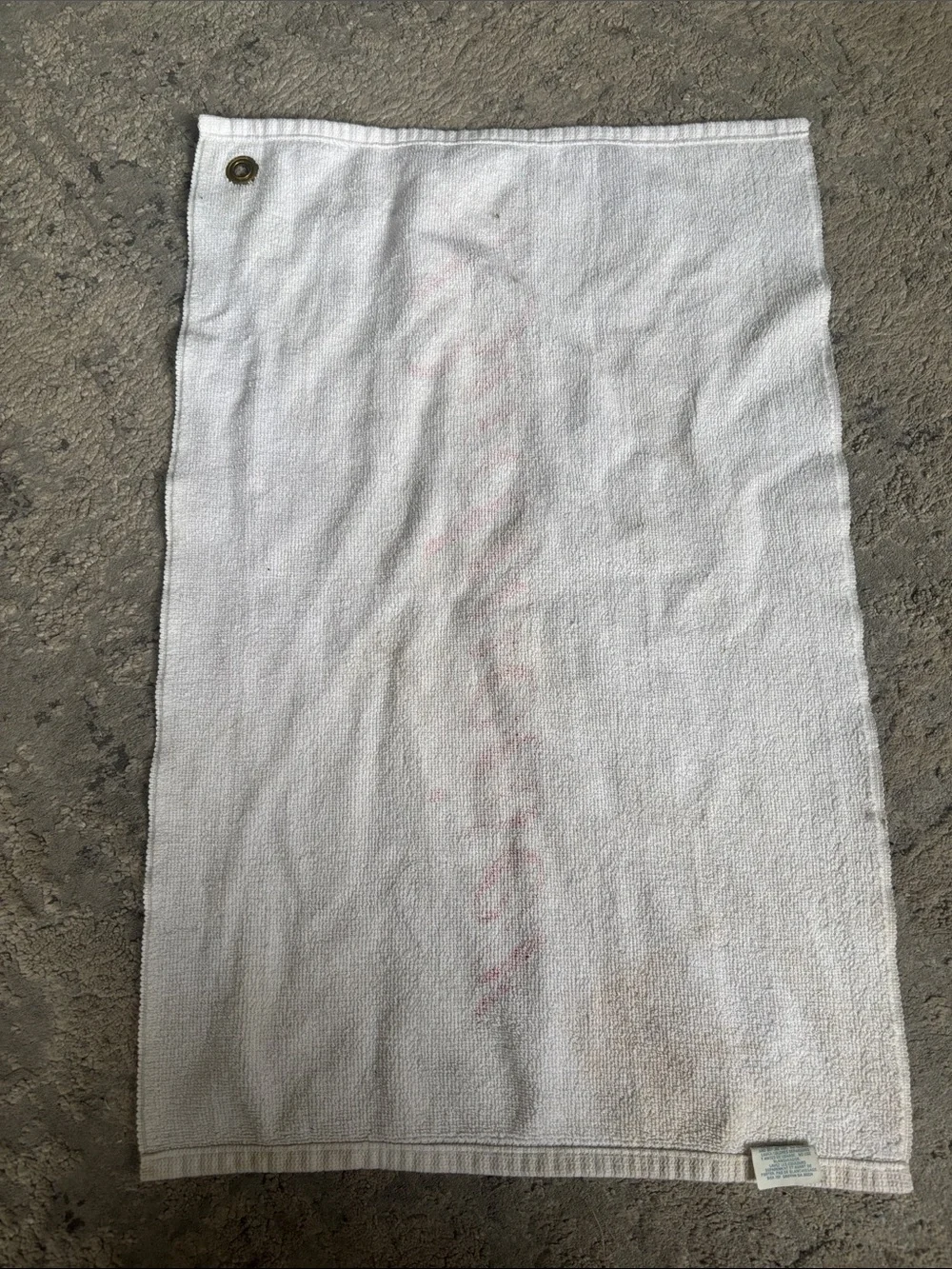 VINTAGE Budweiser White golf Towel with Red and Blue Script Logo